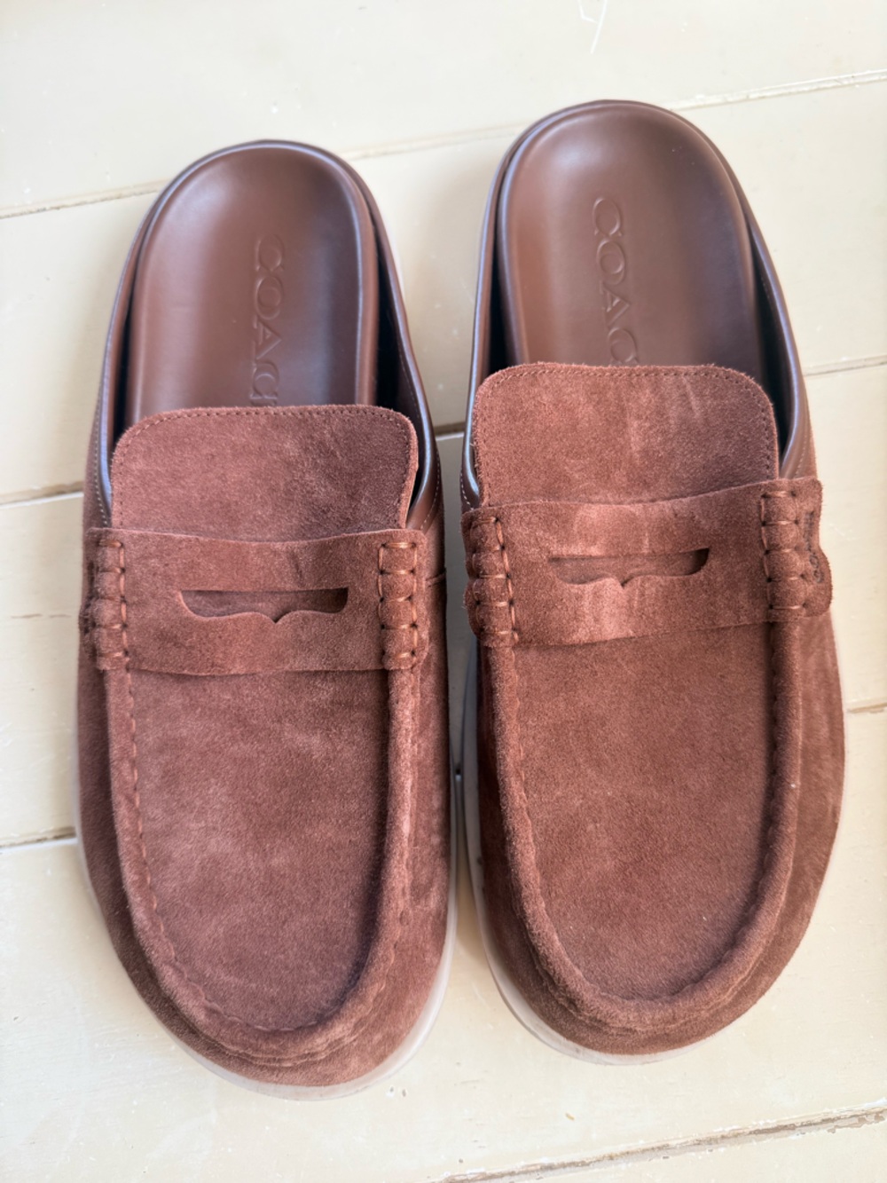 Coach Brown Suede Slip-On Loafers